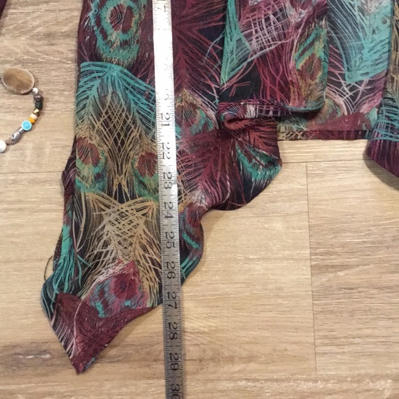 Feather print lightweight shrug Women’s size 6 - Picture 3 of 3